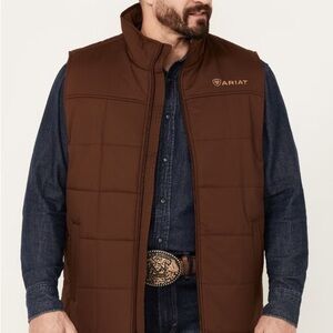 Ariat Men's Brown Quilted Vest